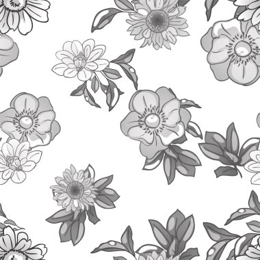 Çiçek elementleriyle kusursuz bir desen.