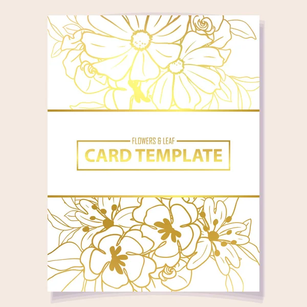 Plantilla Tarjeta Floral Ilustración Vectorial — Vector de stock