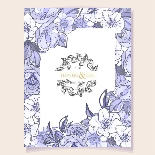 Floral Card Template Vector Illustration — Stock Vector