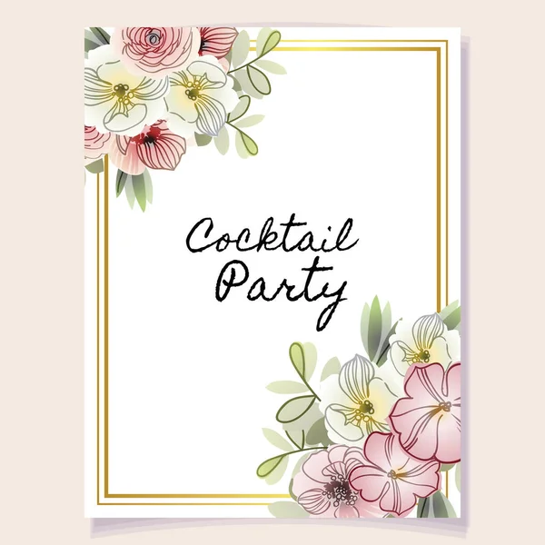 Floral Card Template Vector Illustration — Stock Vector