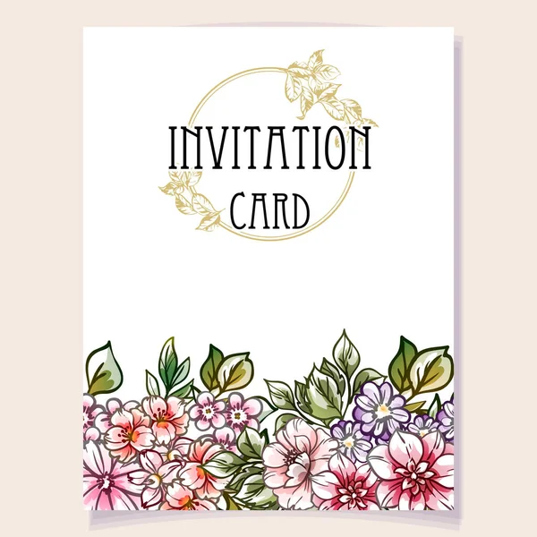 Modèle Carte Florale Illustration Vectorielle — Image vectorielle