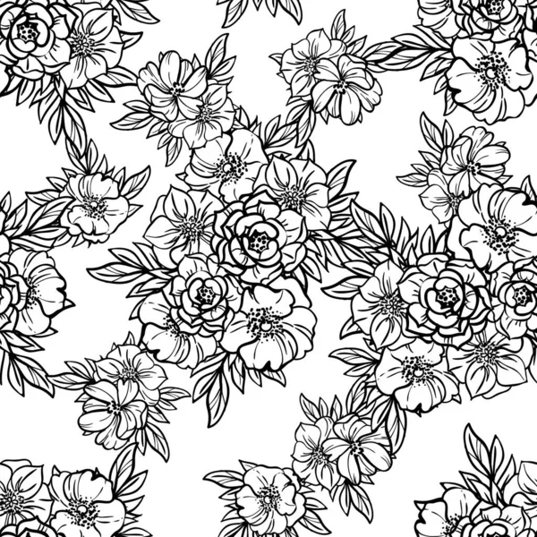 Eleganz Nahtloses Muster Mit Floralen Elementen — Stockvektor