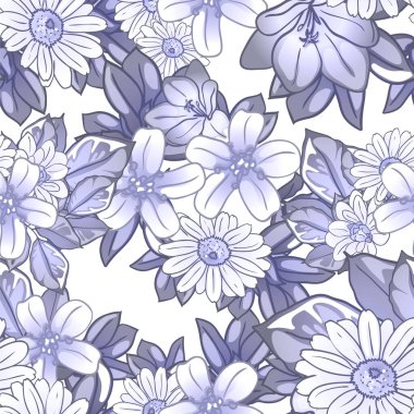 Çiçeksel elementlerle kusursuz desen.