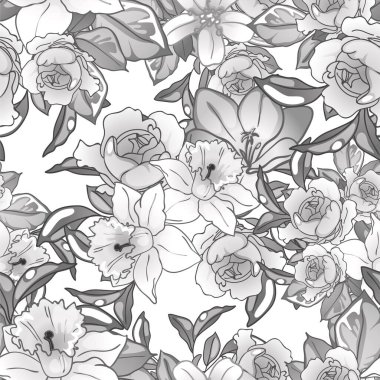 Çiçeksel elementlerle kusursuz desen.