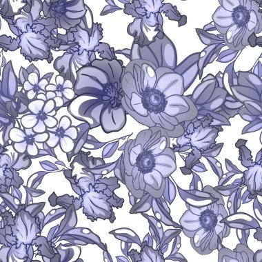 Çiçeksel elementlerle kusursuz desen.