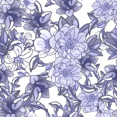 Çiçeksel elementlerle kusursuz desen.