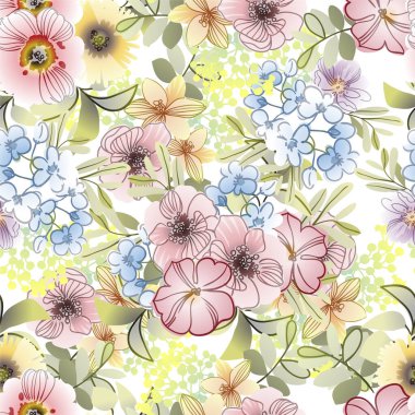 Çiçeksel elementlerle kusursuz desen.