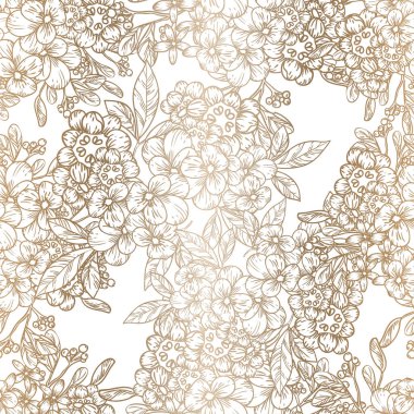 Çiçeksel elementlerle kusursuz desen.