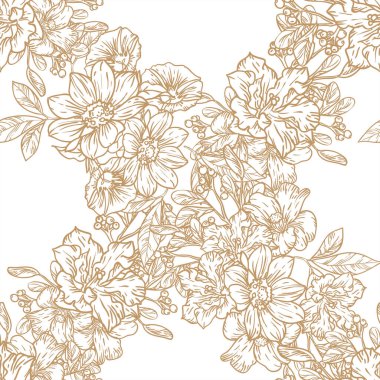 Çiçeksel elementlerle kusursuz desen.