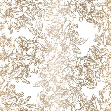 Çiçeksel elementlerle kusursuz desen.