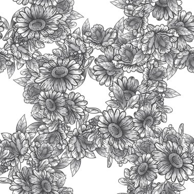 Çiçeksel elementlerle kusursuz desen.