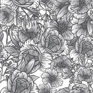 Çiçeksel elementlerle kusursuz desen.