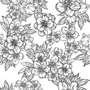 Çiçeksel elementlerle kusursuz desen.