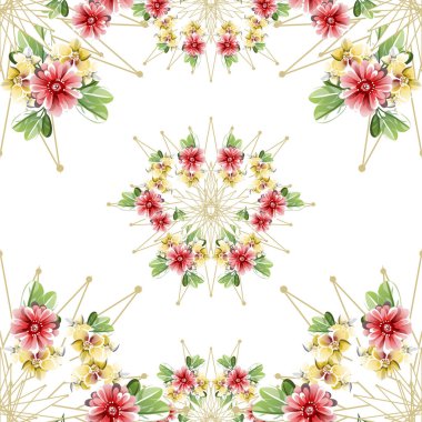 Çiçeksel elementlerle kusursuz desen.