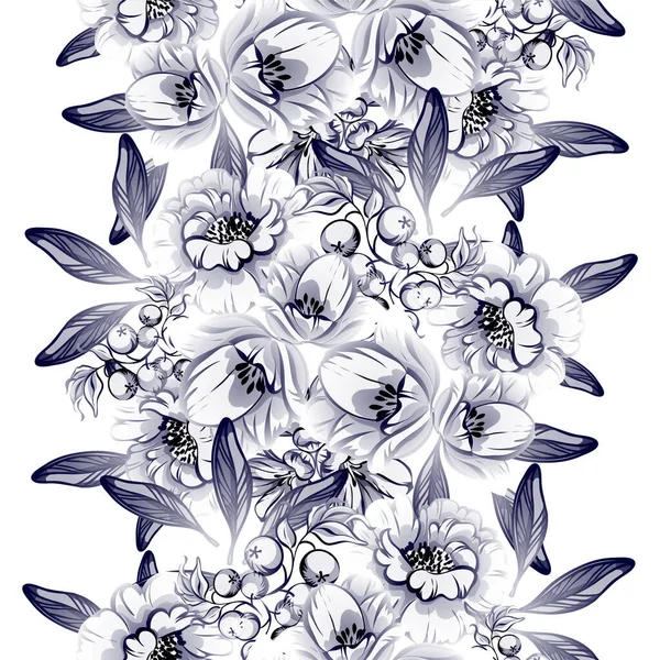 Elegante Patrón Sin Costuras Con Elementos Florales — Archivo Imágenes Vectoriales