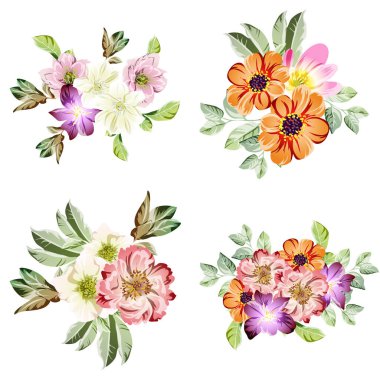 Güzel çiçekli zarif desenler.