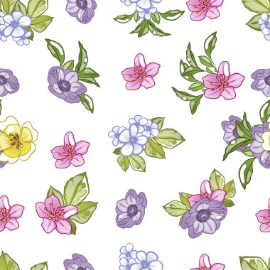 Güzel çiçekli zarif desenler.