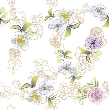 Güzel çiçekli zarif desenler.