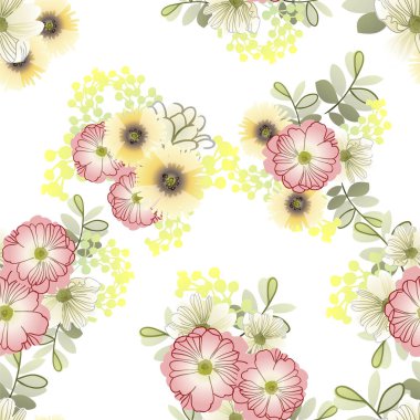 Güzel çiçekli zarif desenler.