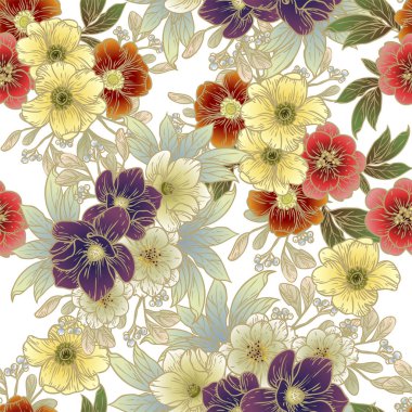 Güzel çiçekli zarif desenler.