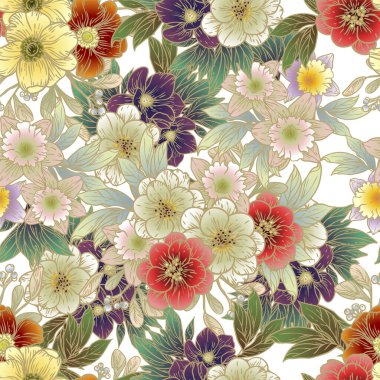 Güzel çiçekli zarif desenler.