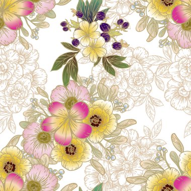 Güzel çiçekli zarif desenler.