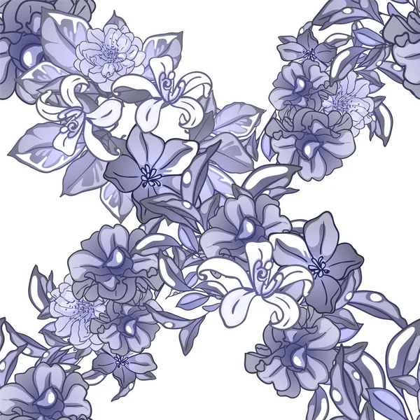 Patrón Elegante Con Hermosos Elementos Florales — Vector de stock