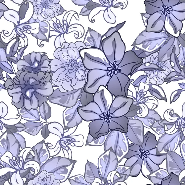Motif Élégant Avec Beaux Éléments Floraux — Image vectorielle