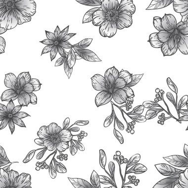 Güzel çiçekli zarif desenler.