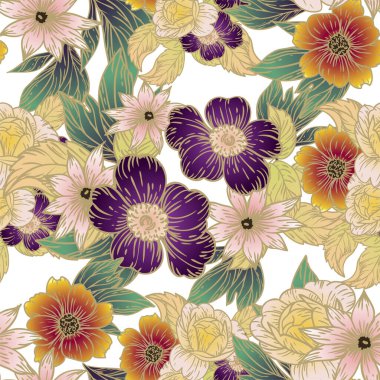 Güzel çiçekli zarif desenler.