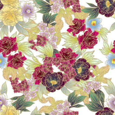 Güzel çiçekli zarif desenler.