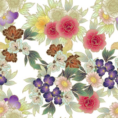 Güzel çiçekli zarif desenler.