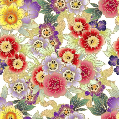 Güzel çiçekli zarif desenler.