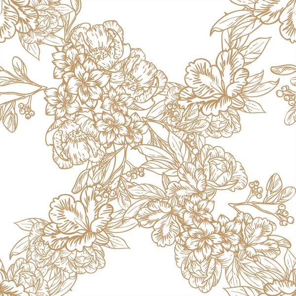 Elegant Patroon Met Mooie Bloemenelementen — Stockvector