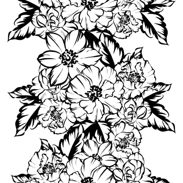 Elegant Patroon Met Mooie Bloemenelementen — Stockvector