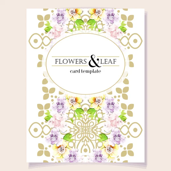 Elegante Carta Con Bellissimi Elementi Floreali — Vettoriale Stock