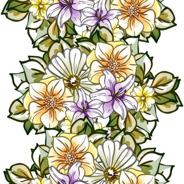 Güzel çiçek elementleriyle yumuşak renk deseni