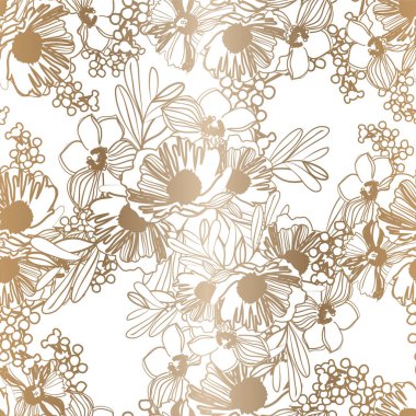 Zarif açık kahverengi desenli güzel çiçekli elementler.