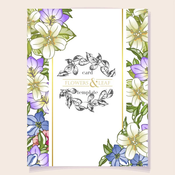 Κομψό Floral Κάρτα Πρότυπο Διανυσματική Απεικόνιση — Διανυσματικό Αρχείο