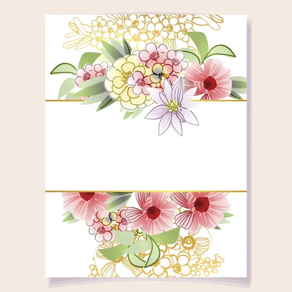 Beautiful Floral Frame Copy Space Background — Stock Vector