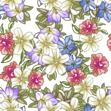 Çiçek arkaplan vektörü illüstrasyonu 