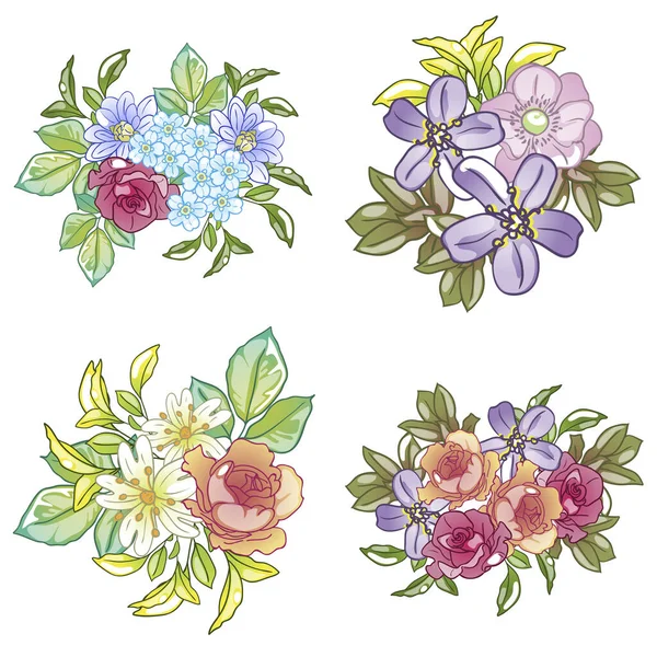 Bella Illustrazione Vettoriale Fiori — Vettoriale Stock