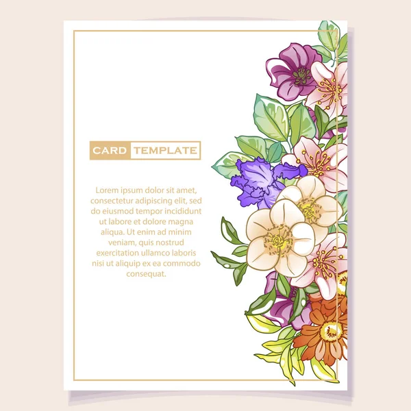 Invitation Card Decorated Flowers —  Vetores de Stock