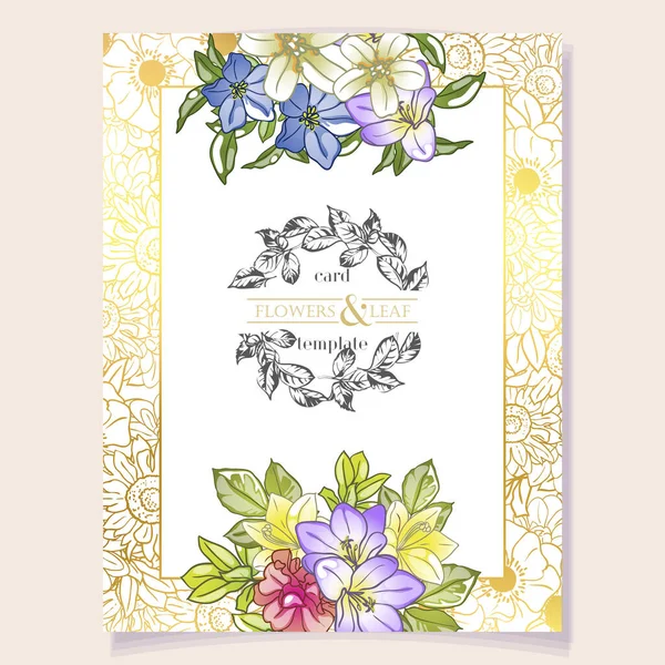 Carte Vœux Avec Fond Floral — Image vectorielle