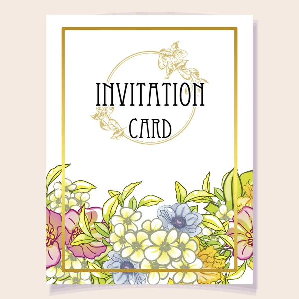 Tarjeta Felicitación Con Fondo Floral — Vector de stock