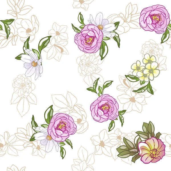 Illustration Vectorielle Fond Floral — Image vectorielle
