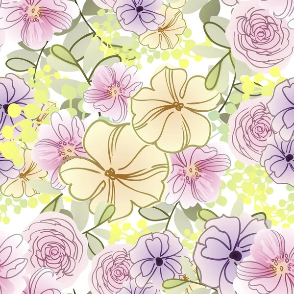 Vackra Blommor Vektor Illustration — Stock vektor