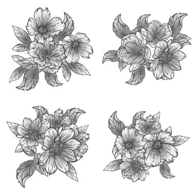 güzel çiçekler, arkaplan, vektör çizimi