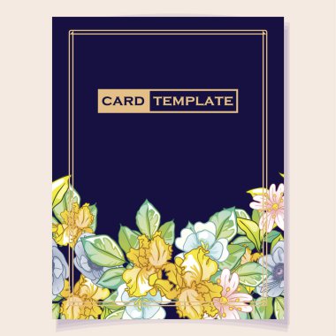 güzel çiçek kartı, arka plan, vektör illüstrasyonu