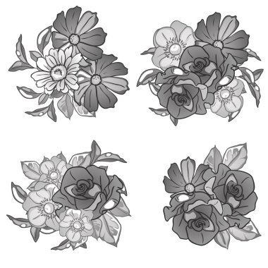 güzel çiçekler, arkaplan, vektör çizimi